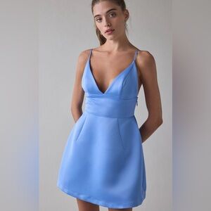 Urban Outfitters Sky Blue Spaghetti-Strap Mini Dress